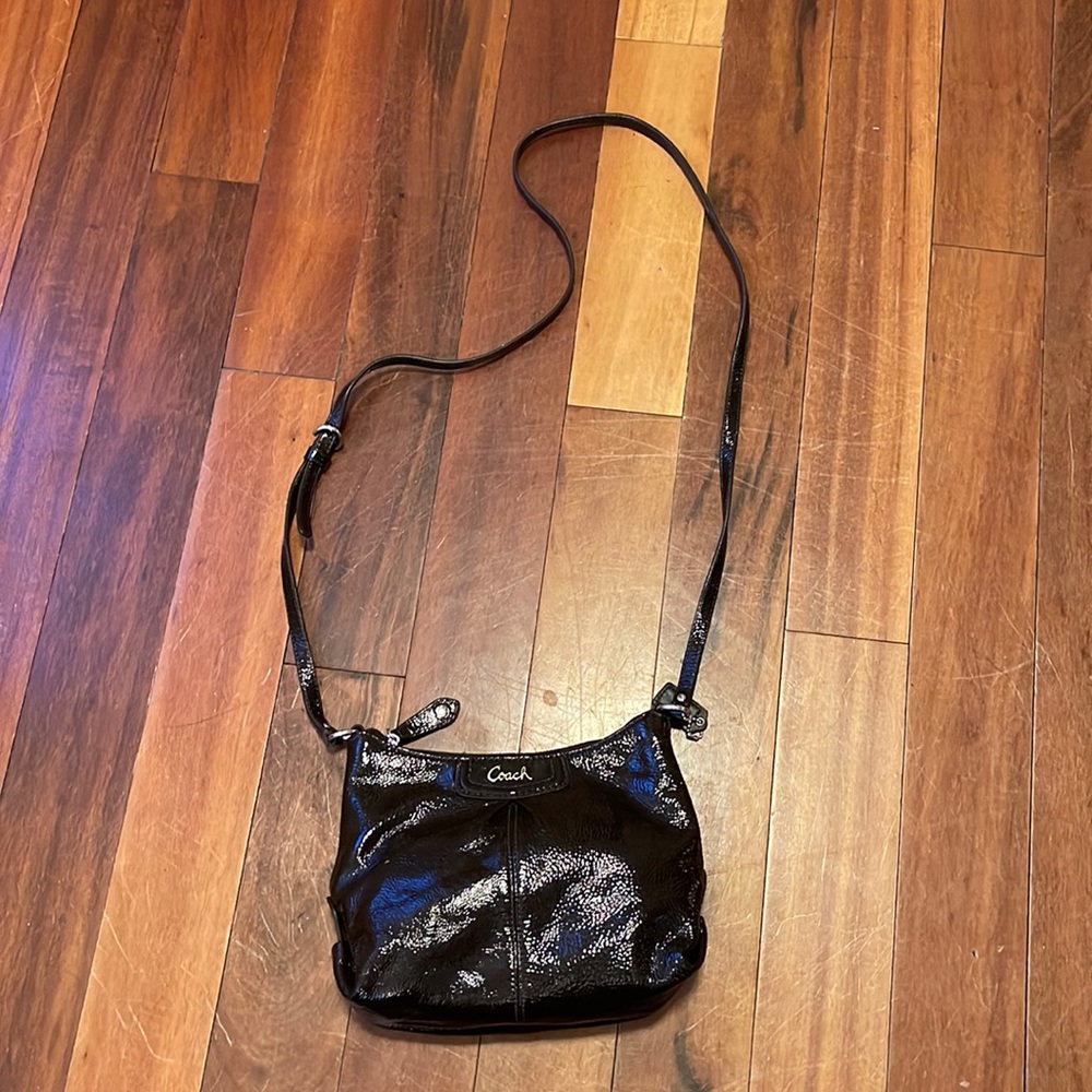 Coach brown leather crossbody bag
